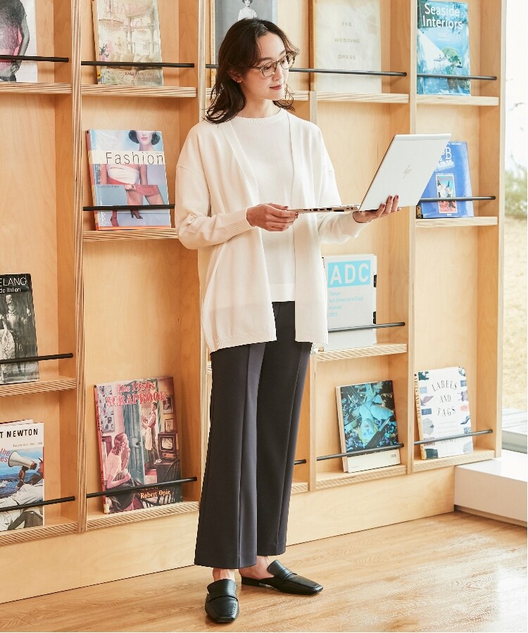 ラクに着られる】センターシーム ジャージフレアパンツ(6~9分丈