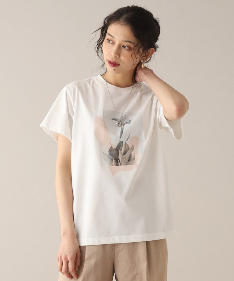 アンタイトル(UNTITLED)の【洗濯機で洗える】アートプリントフォトTシャツ オフホワイト(103)