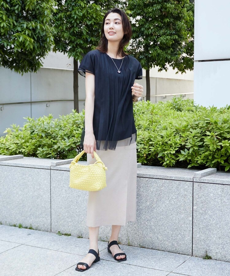 透け感が涼しげ/洗える】エアリーチュールカットソー(カットソー