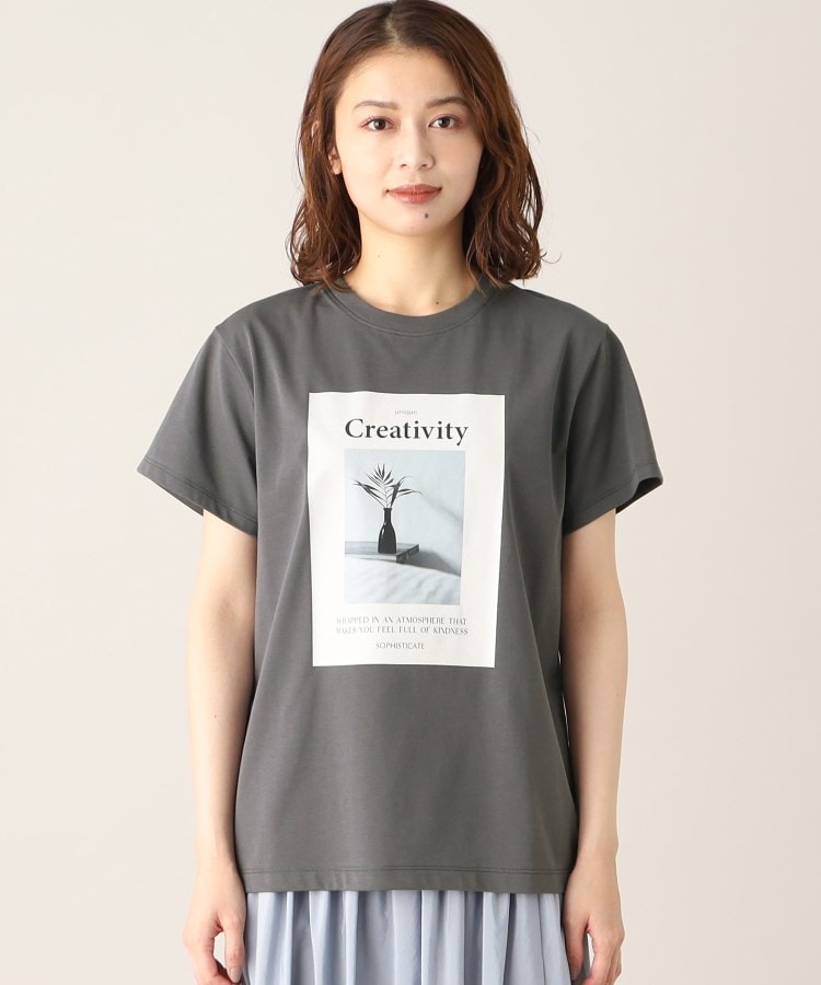 アンタイトル(UNTITLED)の【きれいめTシャツ／洗える】ニュアンスフォトTシャツ2