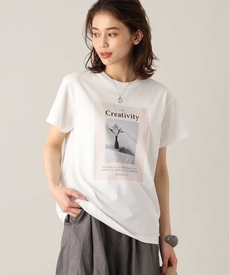 アンタイトル(UNTITLED)の【きれいめTシャツ／洗える】ニュアンスフォトTシャツ9