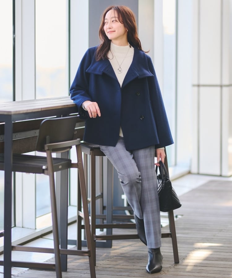 日本製】2WAYウールショートコート（スタンドカラーコート