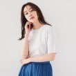 アンタイトル(UNTITLED)の【サラッと薄手素材/アンサンブル可能】レーヨンストレッチ クルーネックニット グレージュ(050)