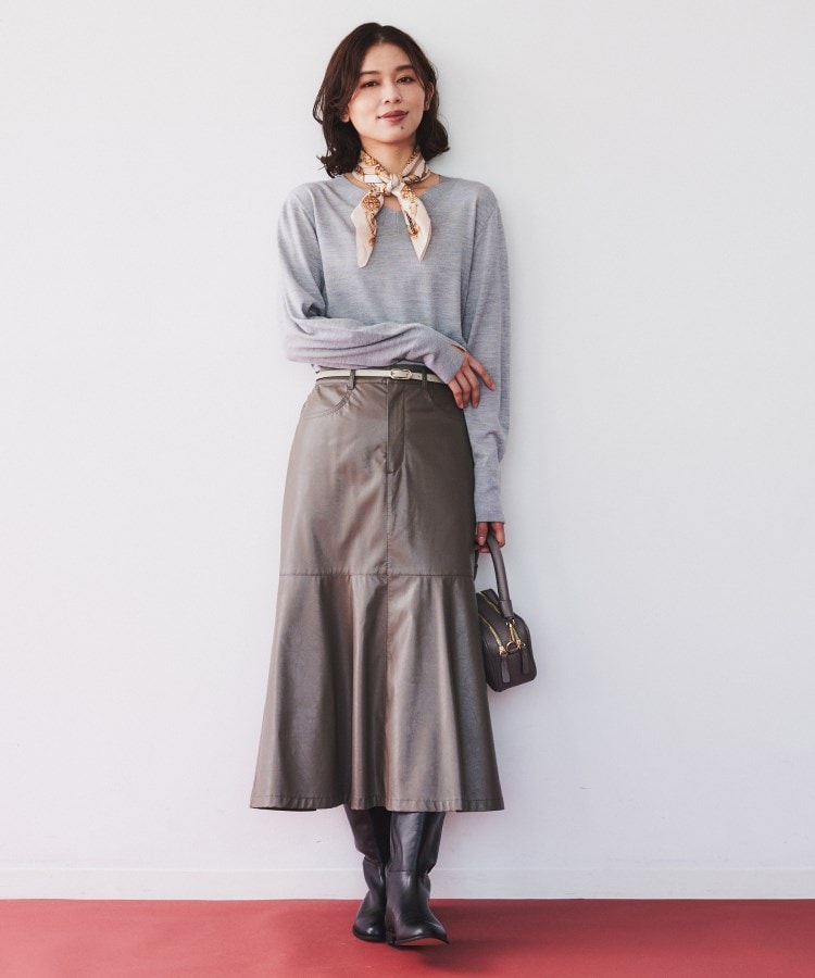 ラムウールカシミヤ ボトルネックプルオーバーニット（ニット