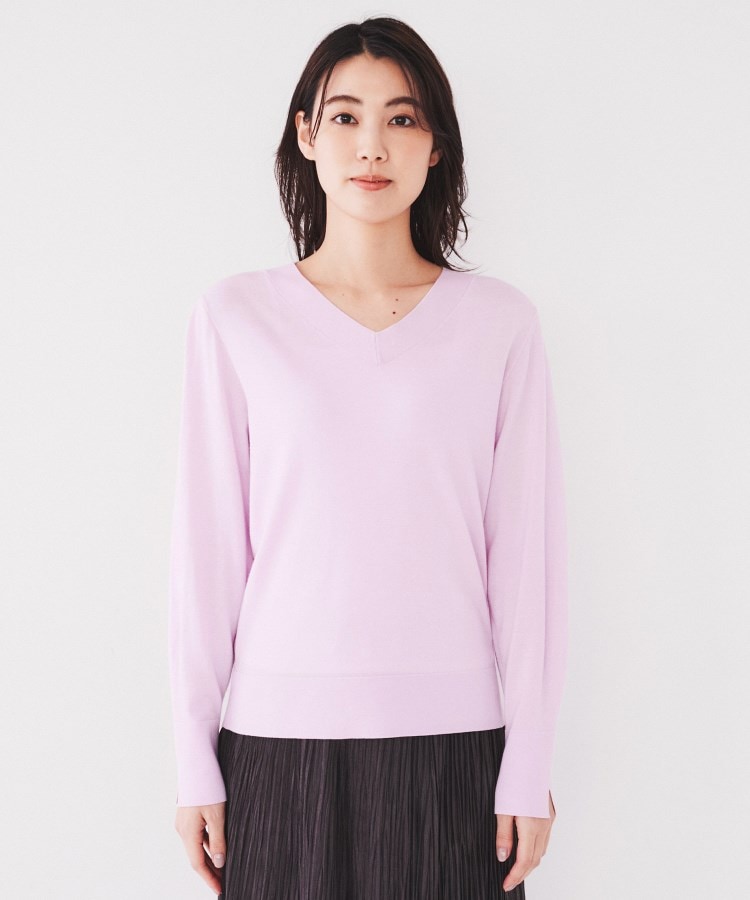 大特価 言い換え ◇【アンサンブル可能/洗える】シルクウールカシミヤ Vネック トップス