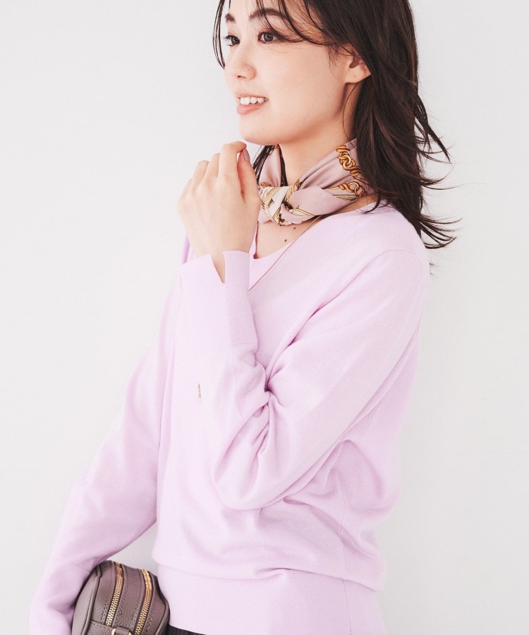 ◇【アンサンブル可能/洗える】シルクウールカシミヤ Vネック