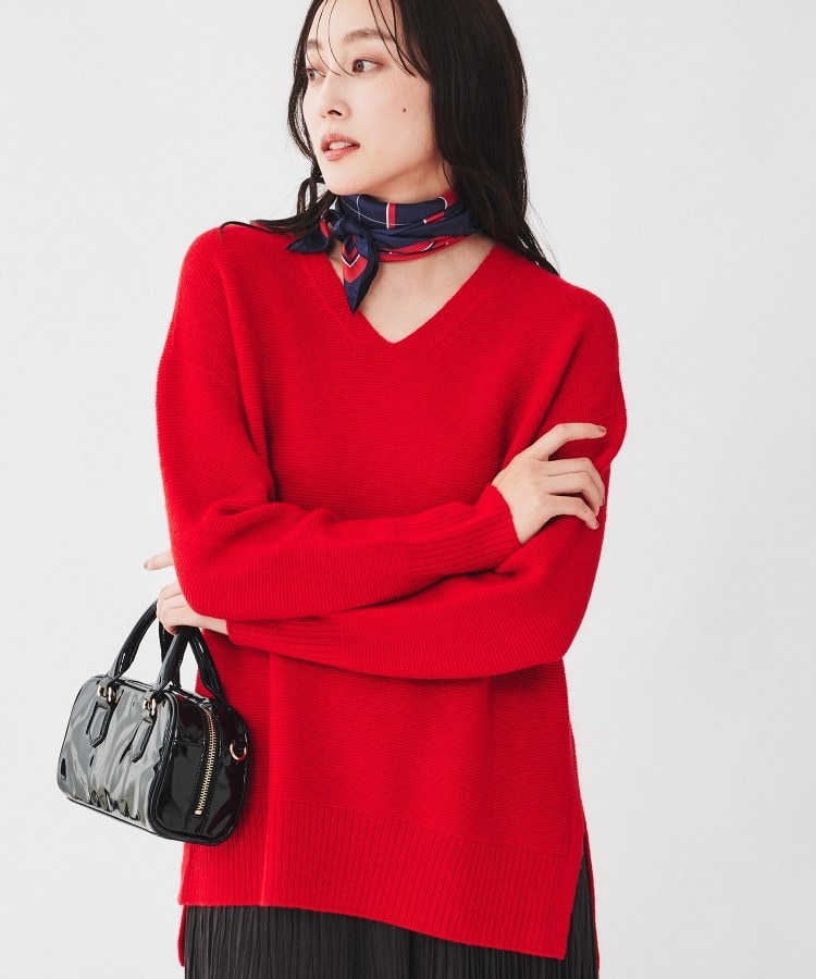 体型カバー/日本製/洗える】ウールシルクカシミヤミックス V 体型カバー/日本製/洗える】ウールシルクカシミヤミックス V