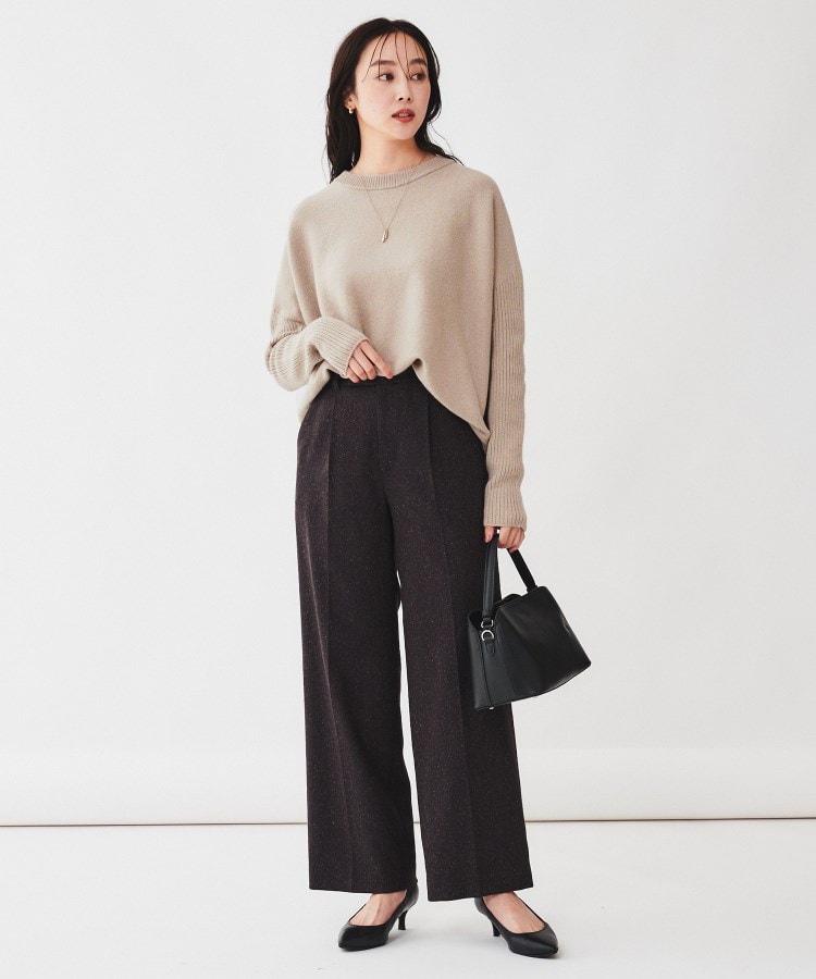 ウールシルクカシミヤミックス ボートネックプルオーバーニット ウールシルクカシミヤミックス ボートネックプルオーバーニット