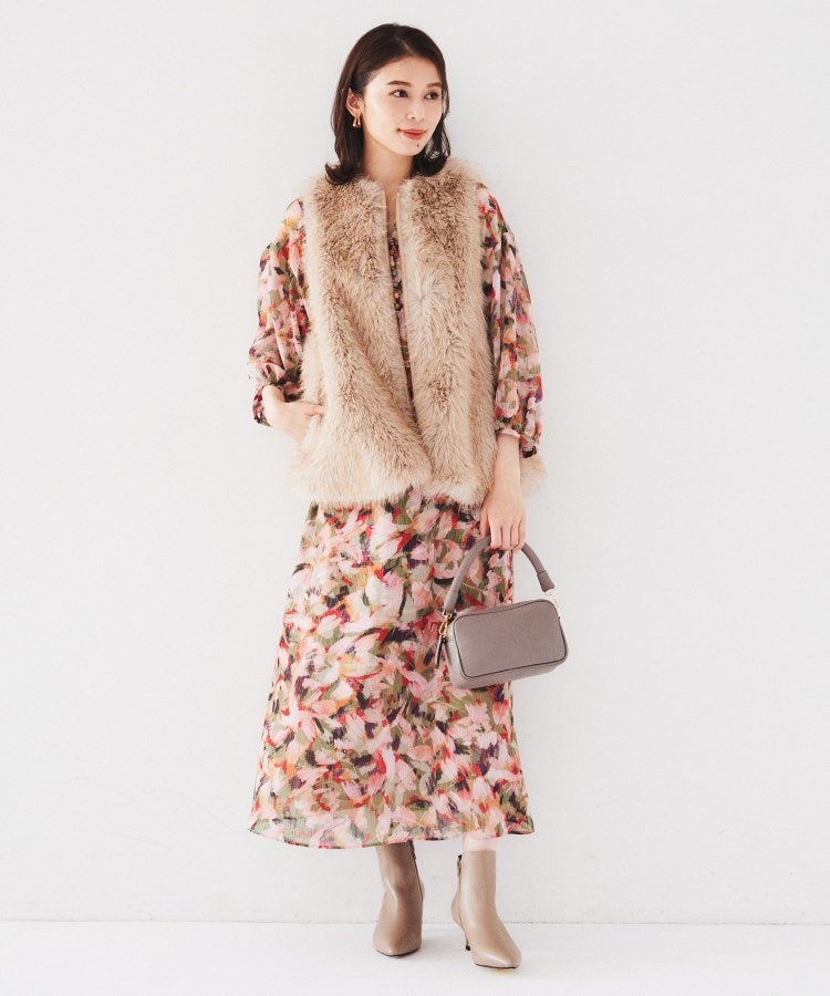 ANAYI】未使用 即完売品 シフォンリーフプリントノースリーブ ANAYI】未使用 即完売品 シフォンリーフプリントノースリーブ