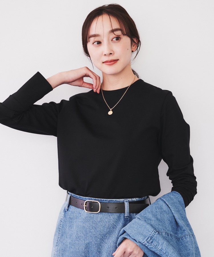 アンタイトル(UNTITLED)の【コットン100】ロングスリーブTシャツ ブラック(019)