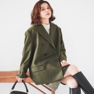 【お値下げ中】美品✨アンタイトル グレー ピーコート ウール M セール】【ミドル丈/日本製/イタリア素材】ウールメルトン