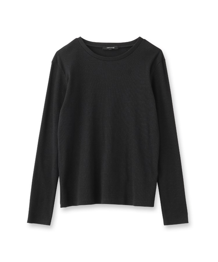 アンタイトル(UNTITLED)の【長袖Tシャツ】ラメテレコカットソー1