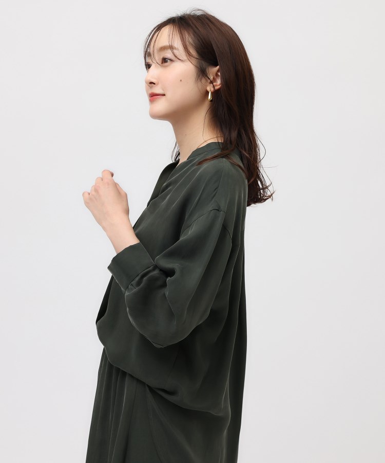 アンタイトル(UNTITLED)の【セットアップ可能/パウダータッチ】シルキーキュプラ スキッパーブラウス9