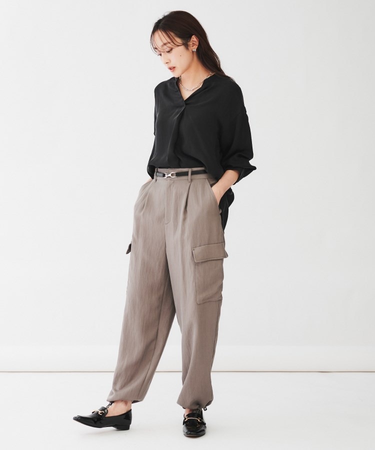 アンタイトル(UNTITLED)の【セットアップ可能/パウダータッチ】シルキーキュプラ スキッパーブラウス29