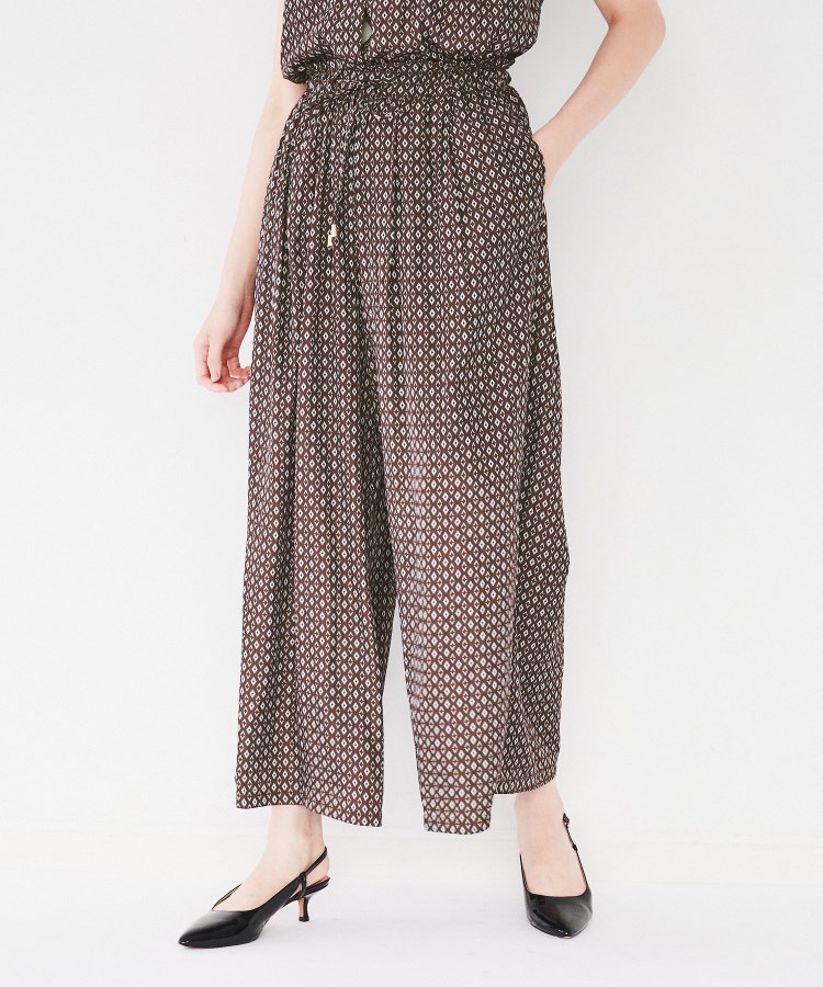 SPT エスニック パンツ レディース SPT壁画風プリントワイド