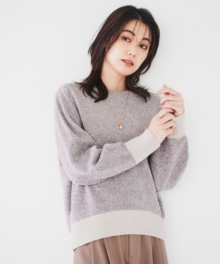 ◇ラムウールカシミヤ パフスリーブプルオーバーニット（ニット