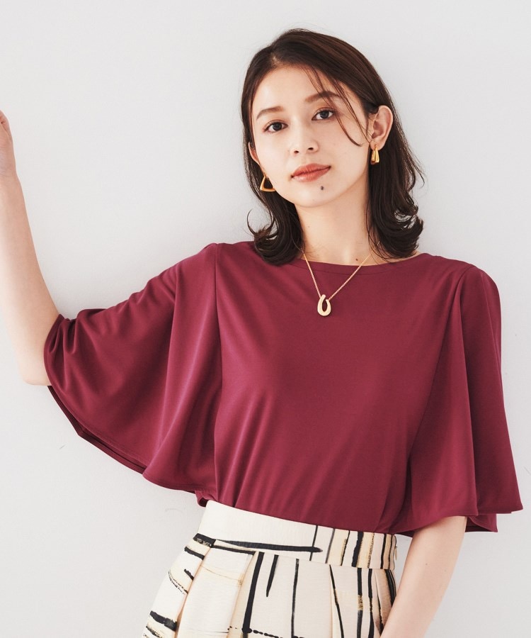 アンタイトル(UNTITLED)の【ストレッチ/五分袖】袖ラッフルプルオーバー16
