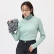 アンタイトル(UNTITLED)の【インナーにおすすめ】タートルネック テレコカットソー ミントグリーン(021)