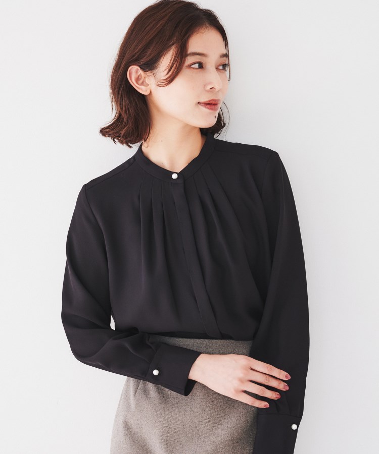 通勤スーツ/入卒/セレモニー】幾何学柄プリントブラウス(シャツ 通勤スーツ/入卒/セレモニー】幾何学柄プリントブラウス(シャツ