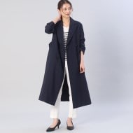 オフィスからセレモニーまで!】バックサテン きれいめトレンチ オフィスからセレモニーまで!】バックサテン きれいめトレンチ
