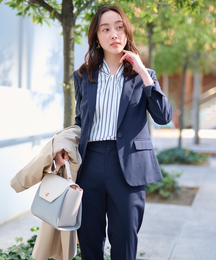 セットアップ可能/ストレッチ素材】リネン混Wブレスト セットアップ可能/ストレッチ素材】リネン混Wブレスト