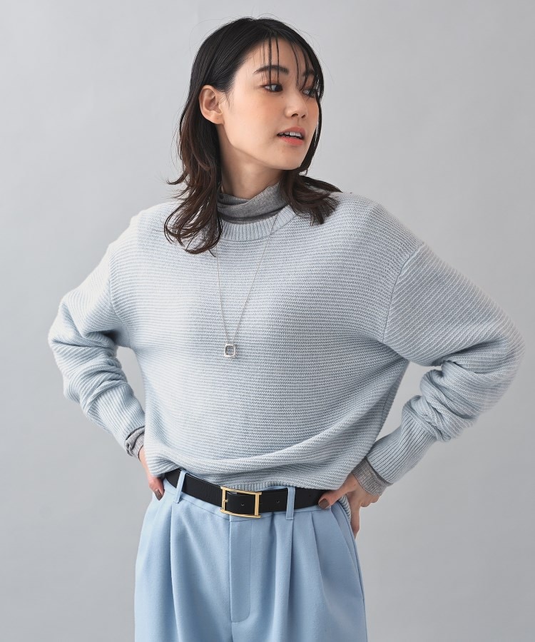 【ゆるシルエット】ウール混 クルーネックニット