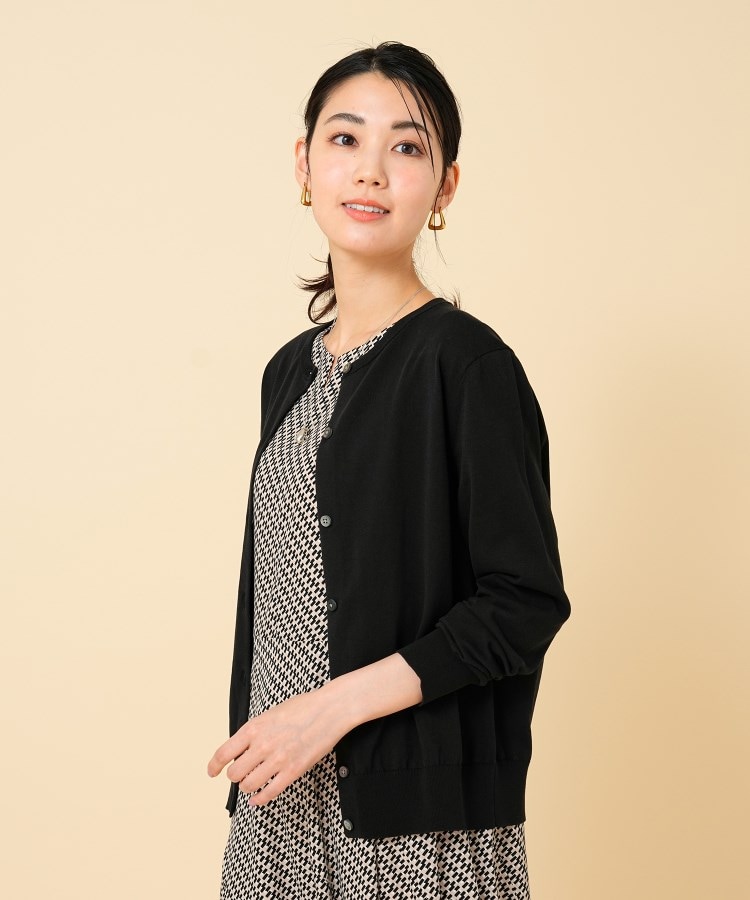 きれいめ/春の軽羽織り】コットンライク クルーネックジャケット
