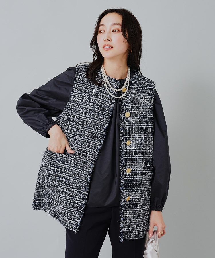 NEWセレモニースタイル】ラメ入り ファンシーツィードジレ NEWセレモニースタイル】ラメ入り ファンシーツィードジレ