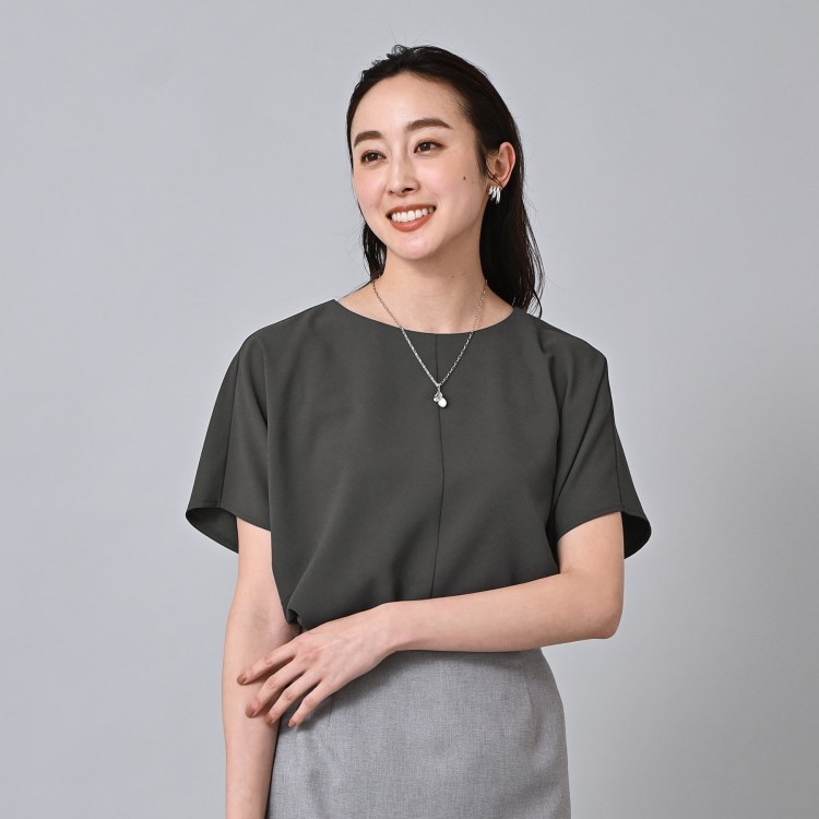 アンタイトル(UNTITLED)の【大人気セットアップ！！／サラリとした素材感】リラックスシルエット ストレッチブラウス シャツ・ブラウス
