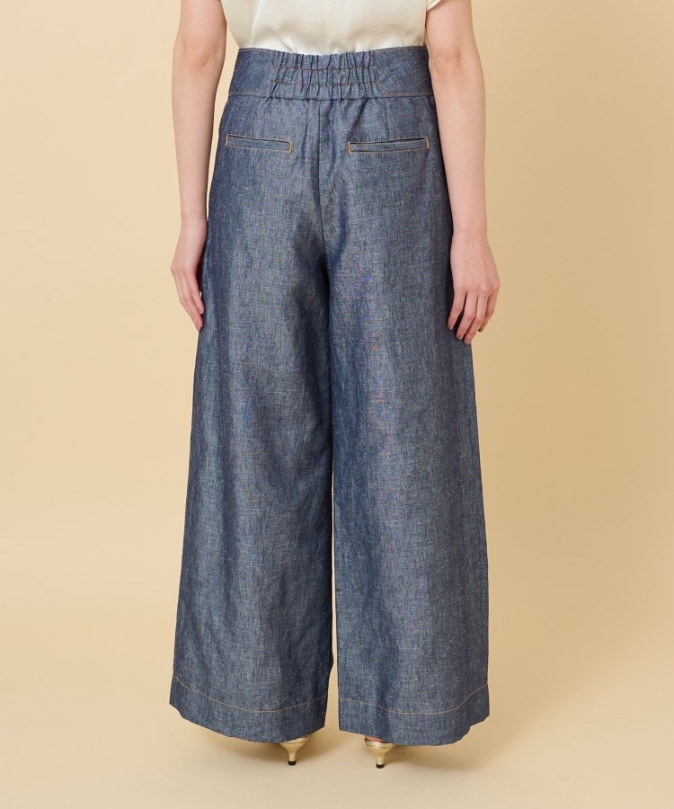セットアップ可能】ヘンプシャンブレー ワイドパンツ(フル セットアップ可能】ヘンプシャンブレー ワイドパンツ(フル