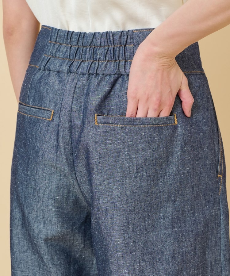 セットアップ可能】ヘンプシャンブレー ワイドパンツ(フル セットアップ可能】ヘンプシャンブレー ワイドパンツ(フル