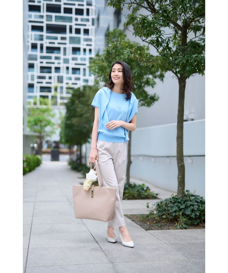 ストレッチ/美シルエット】ストレッチサテン テーパードパンツ ストレッチ/美シルエット】ストレッチサテン テーパードパンツ