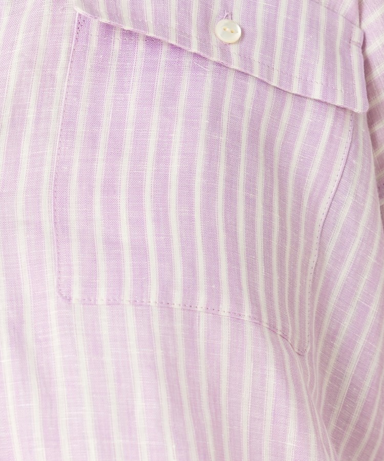 アンタイトル(UNTITLED)の【セットアップ可能／洗える】リネンストライプ レギュラーシャツ34