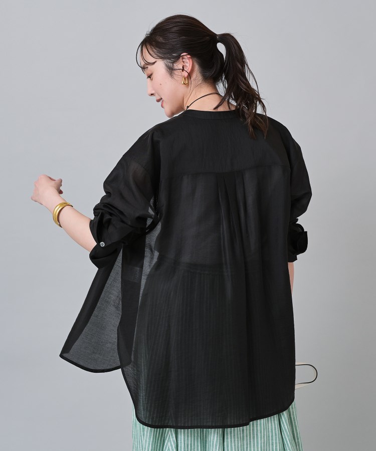早割クーポン！ シャツ羽織り／透け感あり】シアーシャツ（シャツ・ブラウス シャツ+ブラウス(半袖+袖なし)