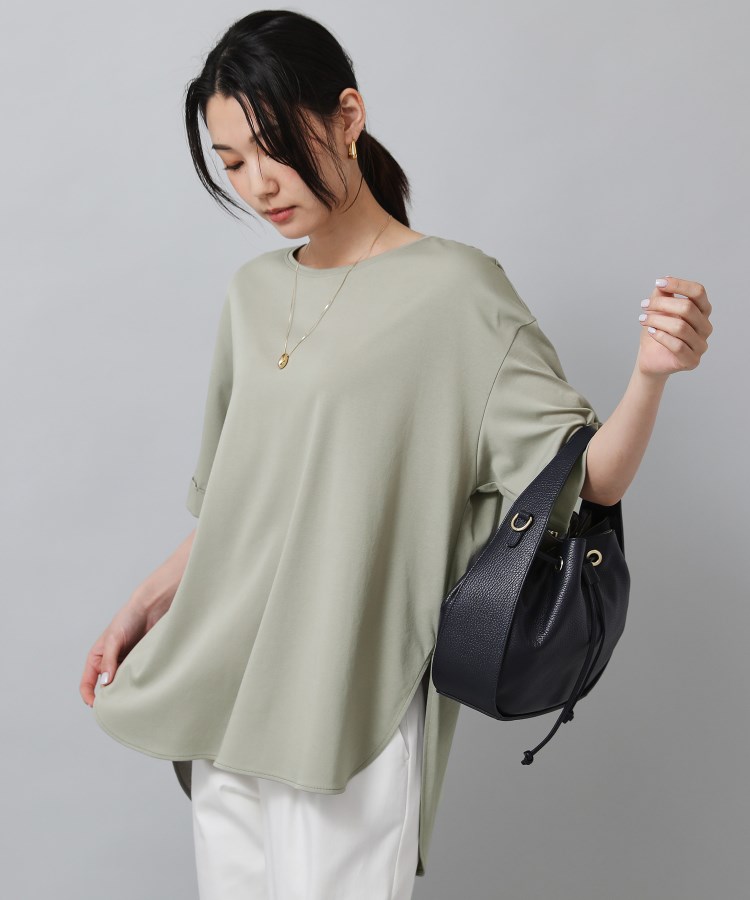 コットン／ゆったりデザイン／ドライタッチ】Tシャツ型プル
