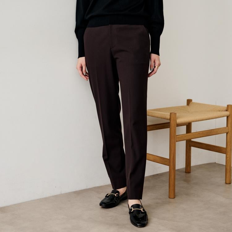 アンタイトル(UNTITLED)の【暖か素材/ストレッチ性】裏起毛テーパードパンツ フルレングスパンツ