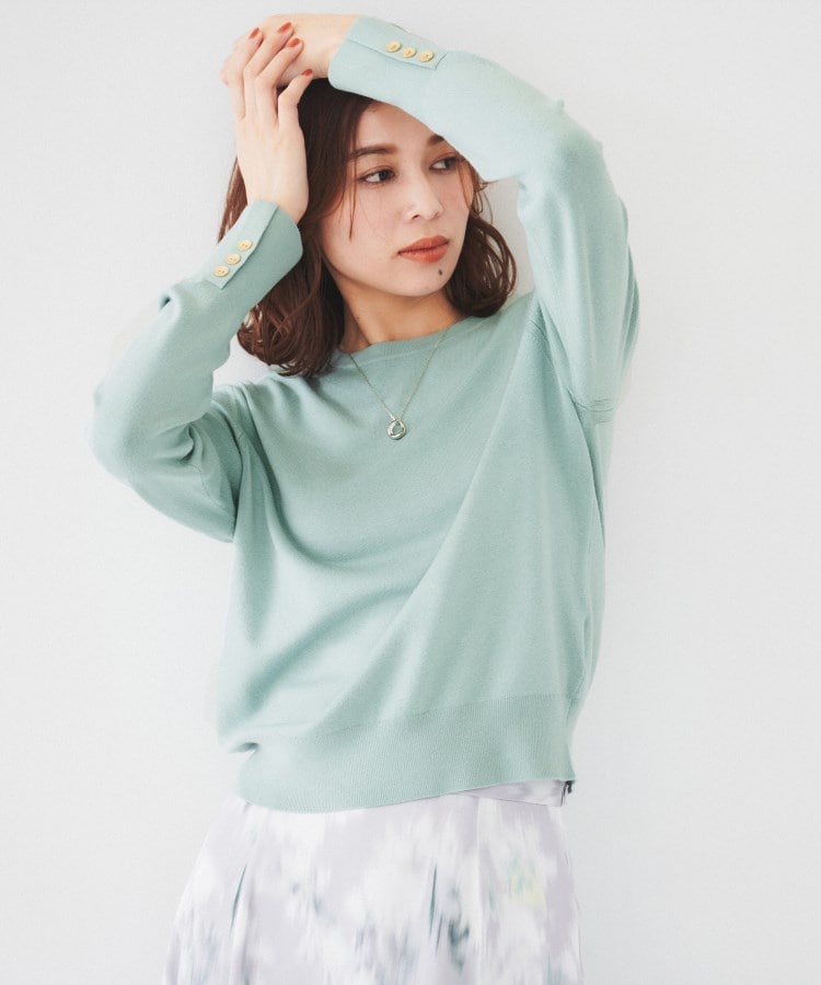アンタイトル(UNTITLED)の【アンサンブル可能/6色展開】スパンレーヨン プルオーバーニット ミントグリーン(021)
