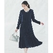アンタイトル(UNTITLED)の【通勤】ジョーゼット プリーツワンピース ネイビー(094)