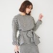 アンタイトル(UNTITLED)の【セットアップ可能】ギンガムチェック ブラウス ブラック(219)