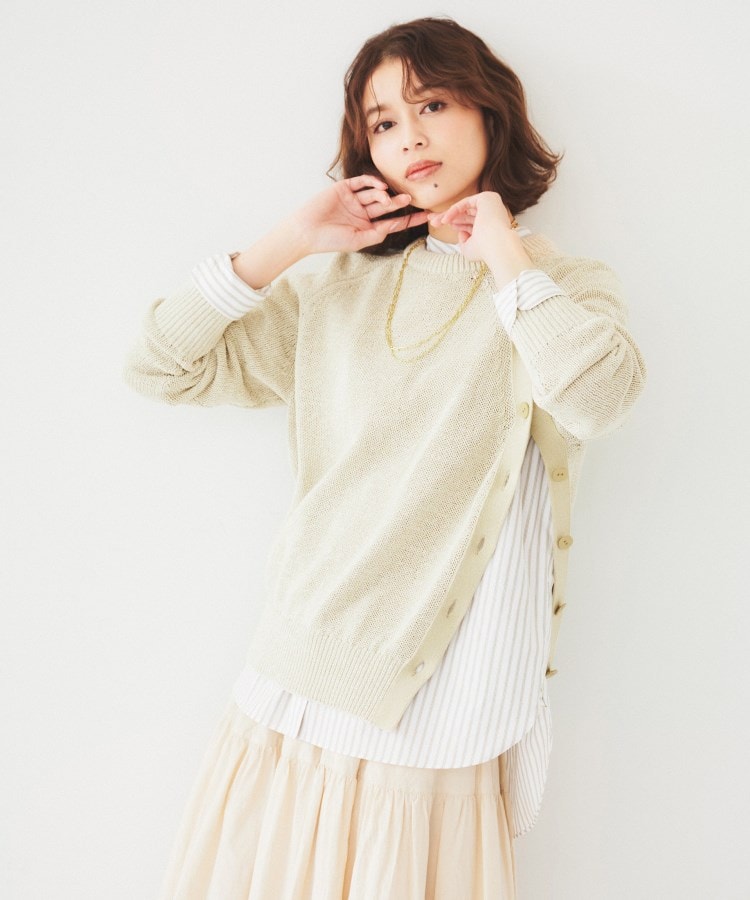 アンタイトル(UNTITLED)の【手洗い可/春夏素材】ミックスカラー プルオーバーニット2