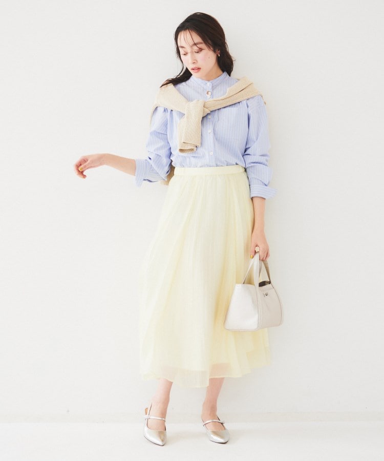 アンタイトル(UNTITLED)の【重ね着しやすい】タイプライター バンドカラーシャツ15