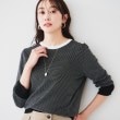 アンタイトル(UNTITLED)の【配色カラー/アンサンブル可能】きれいめ七分袖ニット ブラック(519)