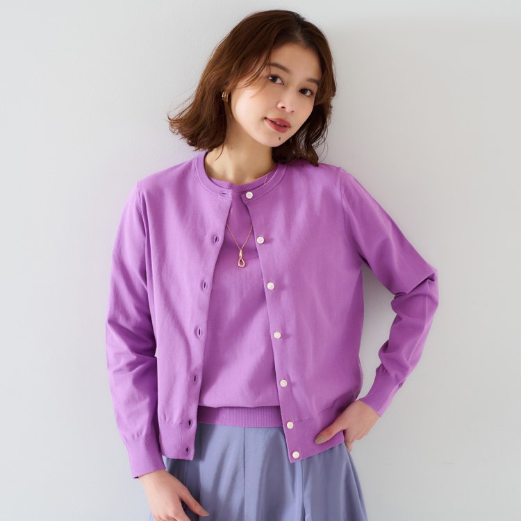 アンタイトル(UNTITLED)の【11色展開/コットン100/アンサンブル可能】クルーカーディガン カーディガン/ボレロ