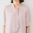 アンタイトル(UNTITLED)の【通勤/二の腕カバー】ジオメチェック ボウタイブラウス17