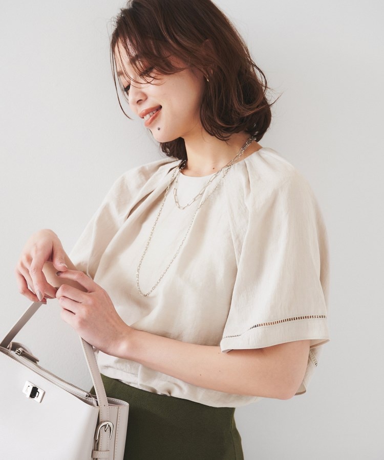 アンタイトル(UNTITLED)の【セットアップ可能】リネン混 タックブラウス16