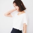アンタイトル(UNTITLED)の【通勤/二の腕カバー】タックデザインブラウス オフホワイト(003)