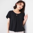 アンタイトル(UNTITLED)の【通勤/二の腕カバー】タックデザインブラウス ネイビー(094)