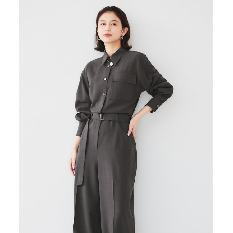 アンタイトル(UNTITLED)の【朝比奈 彩×Oggi×UNTITLED スペシャルコラボ】シャツカラーオールインワン オールインワン・サロペット