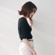 アンタイトル(UNTITLED)の【五分袖/タイト】コットンリネン2WAYニット11