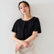 アンタイトル(UNTITLED)の【通勤／二の腕カバー】フロントタックブラウス ブラック(019)